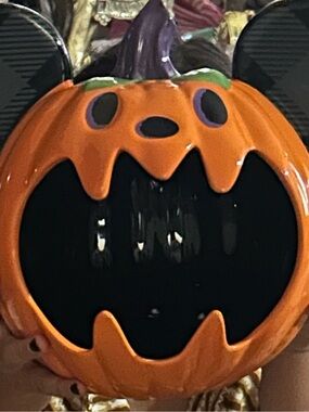 Disney Mickey Orange Ceramic Pumpkin candy bowl - Seasonal Décor